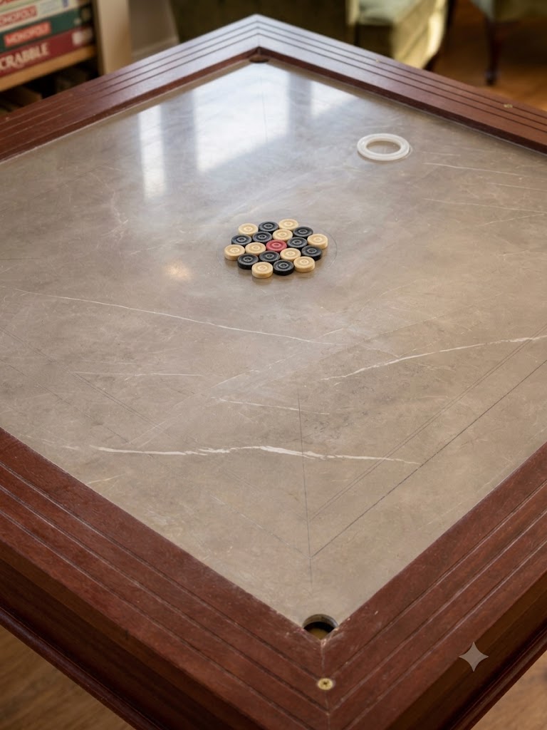 Luxury Marble Carrom Board and Coins